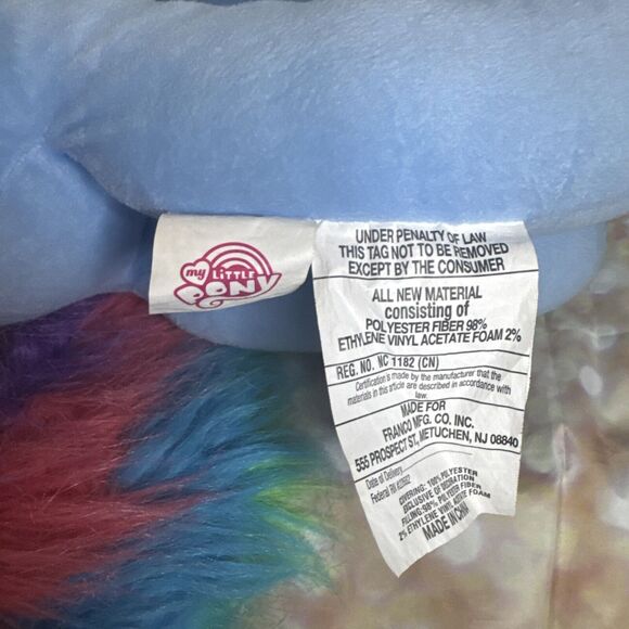 My Little Pony Large Plush Stuffed Toy 20" Rainbow Dash Hasbro Blue Pegasus 2014 - Picture 7 of 8